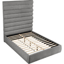  Color_Grey  Size_Queen  -- Adam Grey Chenille Fabric Upholstered Queen Bed IMAGE 7