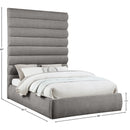  Color_Grey  Size_Queen  -- Adam Grey Chenille Fabric Upholstered Queen Bed IMAGE 9