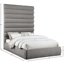 Meridian Adam Grey Chenille Fabric Queen Bed IMAGE 9