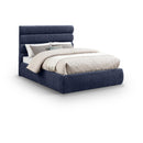 Meridian Adam Navy Chenille Fabric Full Bed IMAGE 1