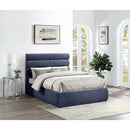  Color_Navy  Size_Full  -- Adam Navy Chenille Fabric Upholstered Full Bed IMAGE 2