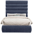 Meridian Adam Navy Chenille Fabric Full Bed IMAGE 3