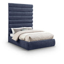 Meridian Adam Navy Chenille Fabric Full Bed IMAGE 1