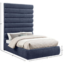  Color_Navy  Size_Full  -- Adam Navy Chenille Fabric Upholstered Full Bed IMAGE 9