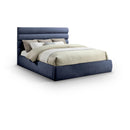  Color_Navy  Size_King  -- Adam Navy Chenille Fabric Upholstered King Bed IMAGE 1