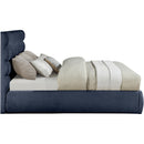  Color_Navy  Size_King  -- Adam Navy Chenille Fabric Upholstered King Bed IMAGE 4