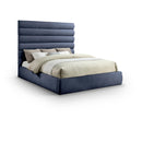  Color_Navy  Size_King  -- Adam Navy Chenille Fabric Upholstered King Bed IMAGE 1