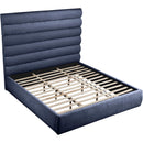  Color_Navy  Size_King  -- Adam Navy Chenille Fabric Upholstered King Bed IMAGE 7