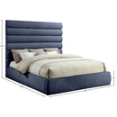  Color_Navy  Size_King  -- Adam Navy Chenille Fabric Upholstered King Bed IMAGE 9