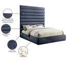  Color_Navy  Size_King  -- Adam Navy Chenille Fabric Upholstered King Bed IMAGE 10