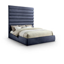 Meridian Adam Navy Chenille Fabric King Bed IMAGE 1