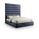  Color_Navy  Size_King  -- Adam Navy Chenille Fabric Upholstered King Bed IMAGE 1