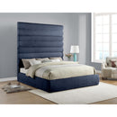  Color_Navy  Size_King  -- Adam Navy Chenille Fabric Upholstered King Bed IMAGE 2