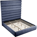  Color_Navy  Size_King  -- Adam Navy Chenille Fabric Upholstered King Bed IMAGE 7