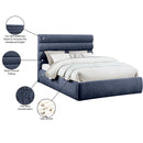  Color_Navy  Size_Queen  -- Adam Navy Chenille Fabric Upholstered Queen Bed IMAGE 10