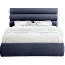  Color_Navy  Size_Queen  -- Adam Navy Chenille Fabric Upholstered Queen Bed IMAGE 3