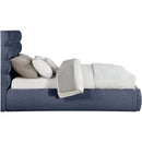  Color_Navy  Size_Queen  -- Adam Navy Chenille Fabric Upholstered Queen Bed IMAGE 4