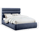 Meridian Adam Navy Chenille Fabric Queen Bed IMAGE 9