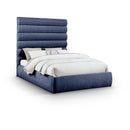  Color_Navy  Size_Queen  -- Adam Navy Chenille Fabric Upholstered Queen Bed IMAGE 1