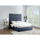  Color_Navy  Size_Queen  -- Adam Navy Chenille Fabric Upholstered Queen Bed IMAGE 2