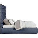  Color_Navy  Size_Queen  -- Adam Navy Chenille Fabric Upholstered Queen Bed IMAGE 4