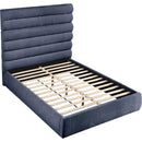  Color_Navy  Size_Queen  -- Adam Navy Chenille Fabric Upholstered Queen Bed IMAGE 7