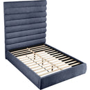  Color_Navy  Size_Queen  -- Adam Navy Chenille Fabric Upholstered Queen Bed IMAGE 7