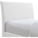  Meridian Myles Cream Linen Textured Fabric Upholstered Twin Trundle Bed IMAGE 6