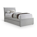  Color_Grey -- Myles Grey Linen Textured Fabric Upholstered Twin Trundle Bed IMAGE 1