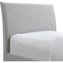  Meridian Myles Grey Linen Textured Fabric Upholstered Twin Trundle Bed IMAGE 6