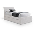 Color_Cream -- Meridian Myles Twin Upholstered Platform Bed IMAGE 1