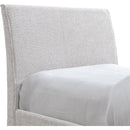 Meridian Myles Cream Chenille Fabric Twin Trundle Bed IMAGE 6