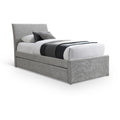  Color_Grey -- Myles Grey Chenille Fabric Upholstered Twin Trundle Bed IMAGE 1