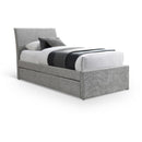 Meridian Myles Grey Chenille Fabric Twin Trundle Bed IMAGE 1