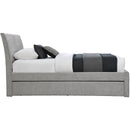  Color_Grey -- Myles Grey Chenille Fabric Upholstered Twin Trundle Bed IMAGE 4