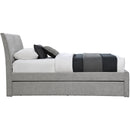Meridian Myles Grey Chenille Fabric Twin Trundle Bed IMAGE 4