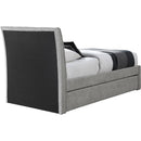  Color_Grey -- Myles Grey Chenille Fabric Upholstered Twin Trundle Bed IMAGE 5
