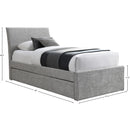  Color_Grey -- Myles Grey Chenille Fabric Upholstered Twin Trundle Bed IMAGE 9