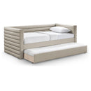  Meridian Beverly Beige Vegan Leather Upholstered Twin Daybed IMAGE 1