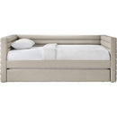  Meridian Beverly Beige Vegan Leather Upholstered Twin Daybed IMAGE 3