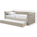  Meridian Beverly Beige Vegan Leather Upholstered Twin Daybed IMAGE 7