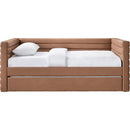 Meridian Beverly Cognac Vegan Leather Upholstered Twin Daybed IMAGE 3