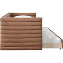  Meridian Beverly Cognac Vegan Leather Upholstered Twin Daybed IMAGE 4