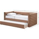  Meridian Beverly Cognac Vegan Leather Upholstered Twin Daybed IMAGE 7