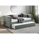  Meridian Beverly Green Vegan Leather Upholstered Twin Daybed IMAGE 2