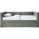  Meridian Beverly Green Vegan Leather Upholstered Twin Daybed IMAGE 3