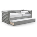  Meridian Beverly Grey Vegan Leather Upholstered Twin Daybed IMAGE 1