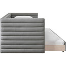  Meridian Beverly Grey Vegan Leather Upholstered Twin Daybed IMAGE 4