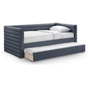  Meridian Beverly Navy Vegan Leather Upholstered Twin Daybed IMAGE 1