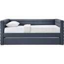  Meridian Beverly Navy Vegan Leather Upholstered Twin Daybed IMAGE 3